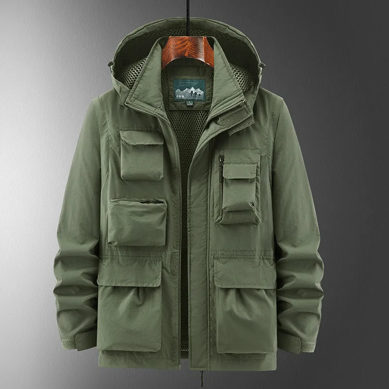 Men Bomber Shell Jacket | Hooded | Windbreaker | Waterproof