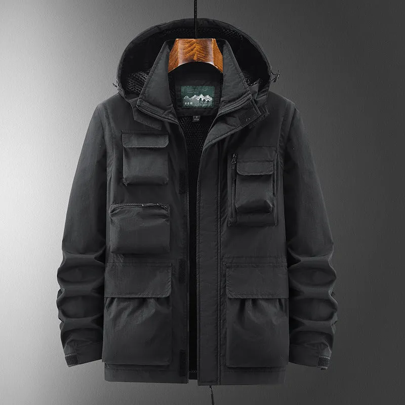 Men Bomber Shell Jacket | Hooded | Windbreaker | Waterproof