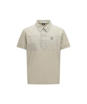 Men Wooven Pactch Point Short T-Shirt - Beige