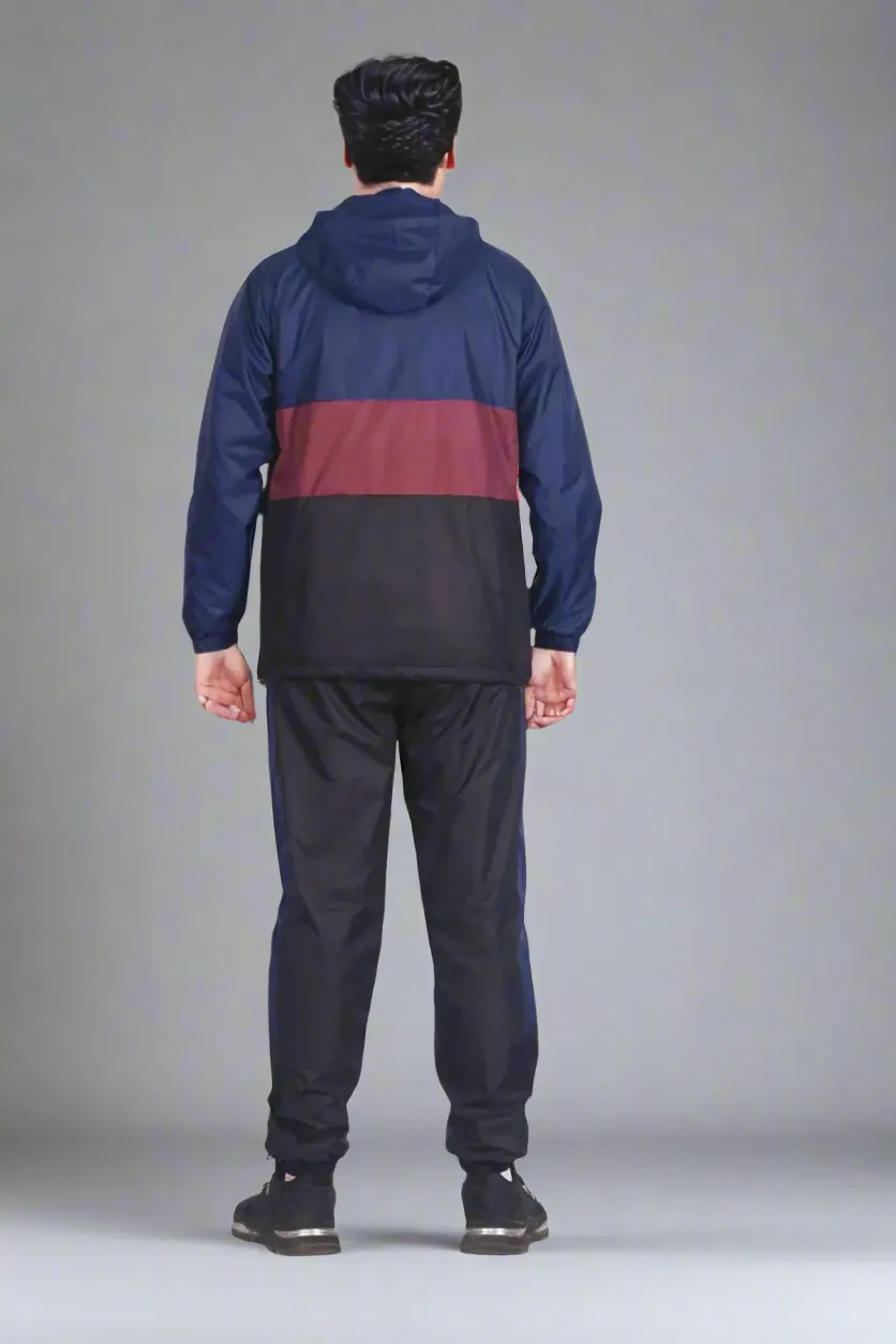 Men’s 2-Piece Quarter Zip Pullover Windbreaker Tracksuit Jogger Sports Mesh lined Outfit