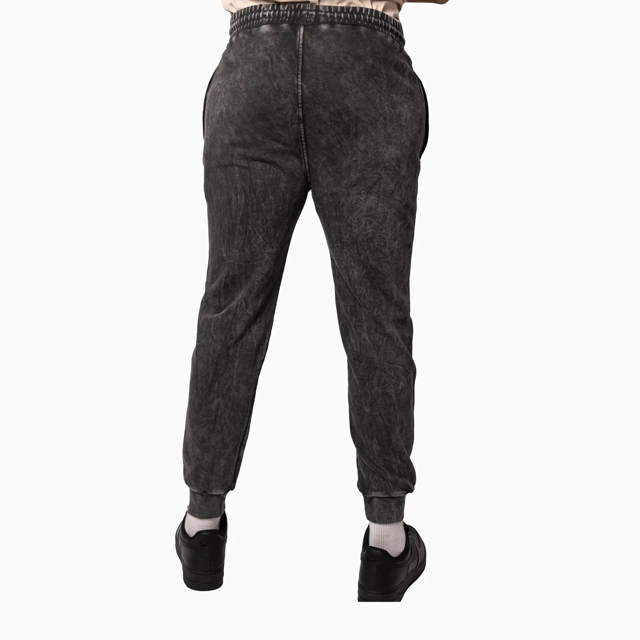 Men's Sportswear Washed Black Sweat Pant