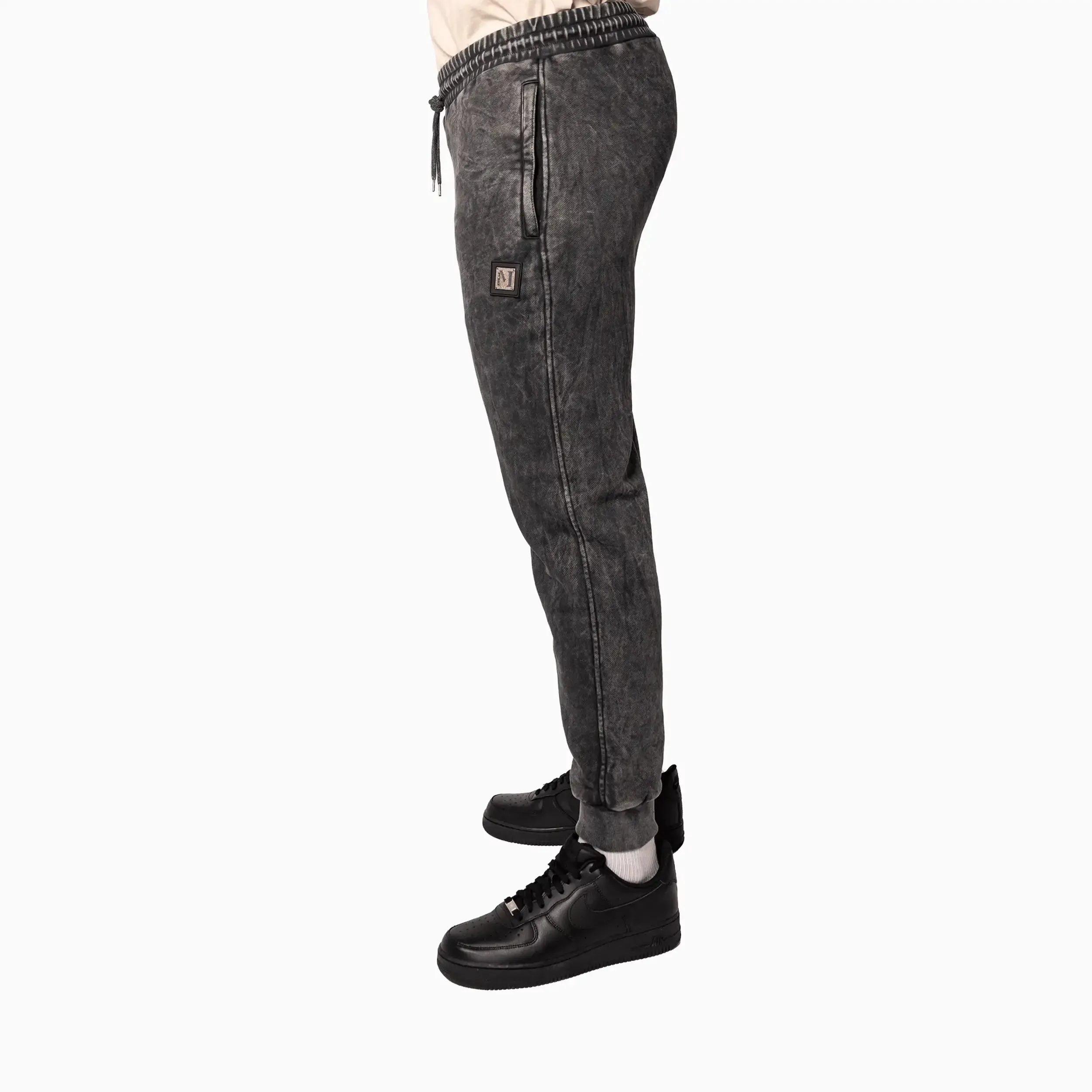 Men's Sportswear Washed Black Sweat Pant