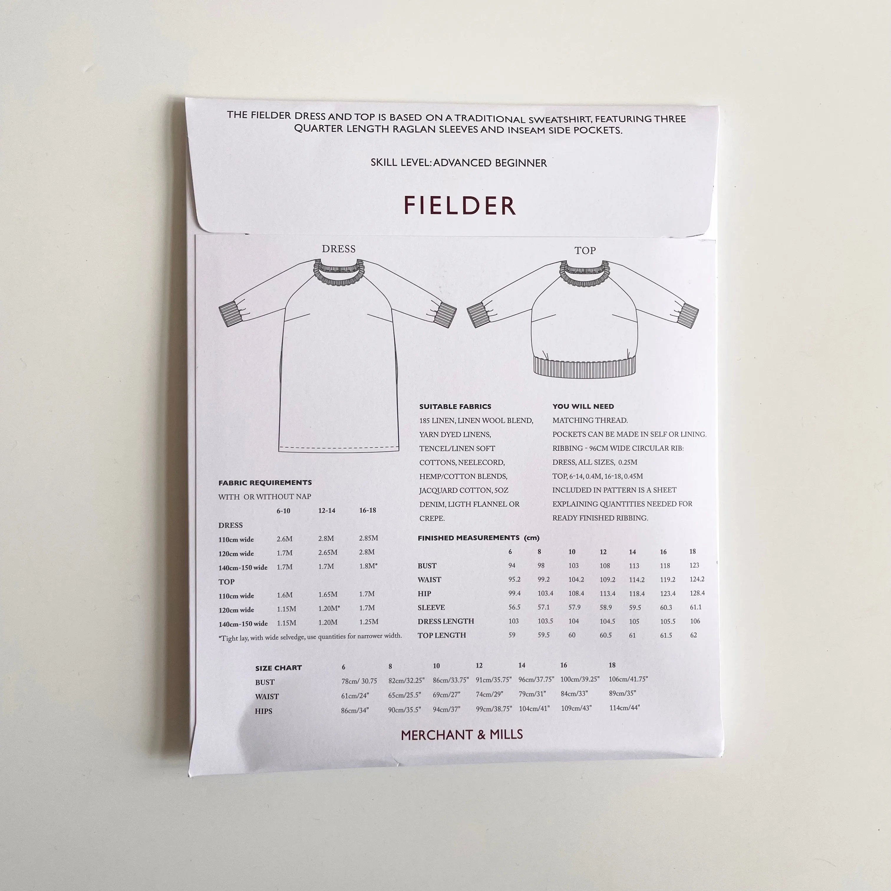 Merchant & Mills Pattern : The Fielder