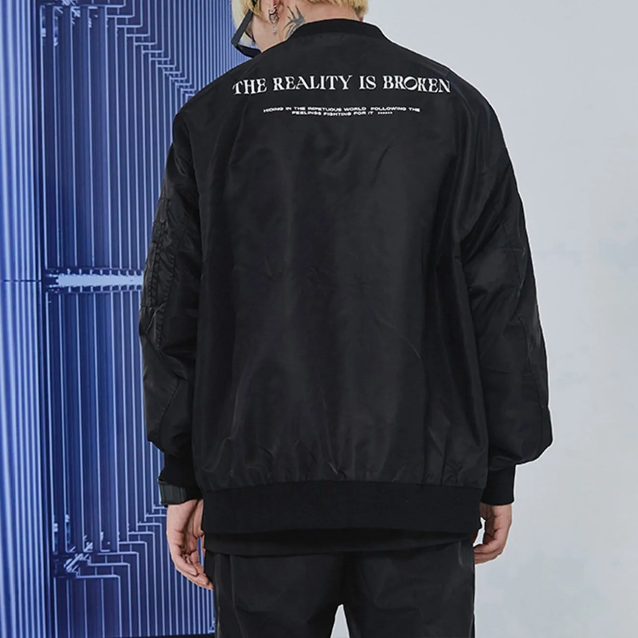 Metallic Light Hidden Zipper Pocket Jacket