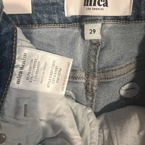 MICA High Rise Distressed Straight Crop Jeans NWT