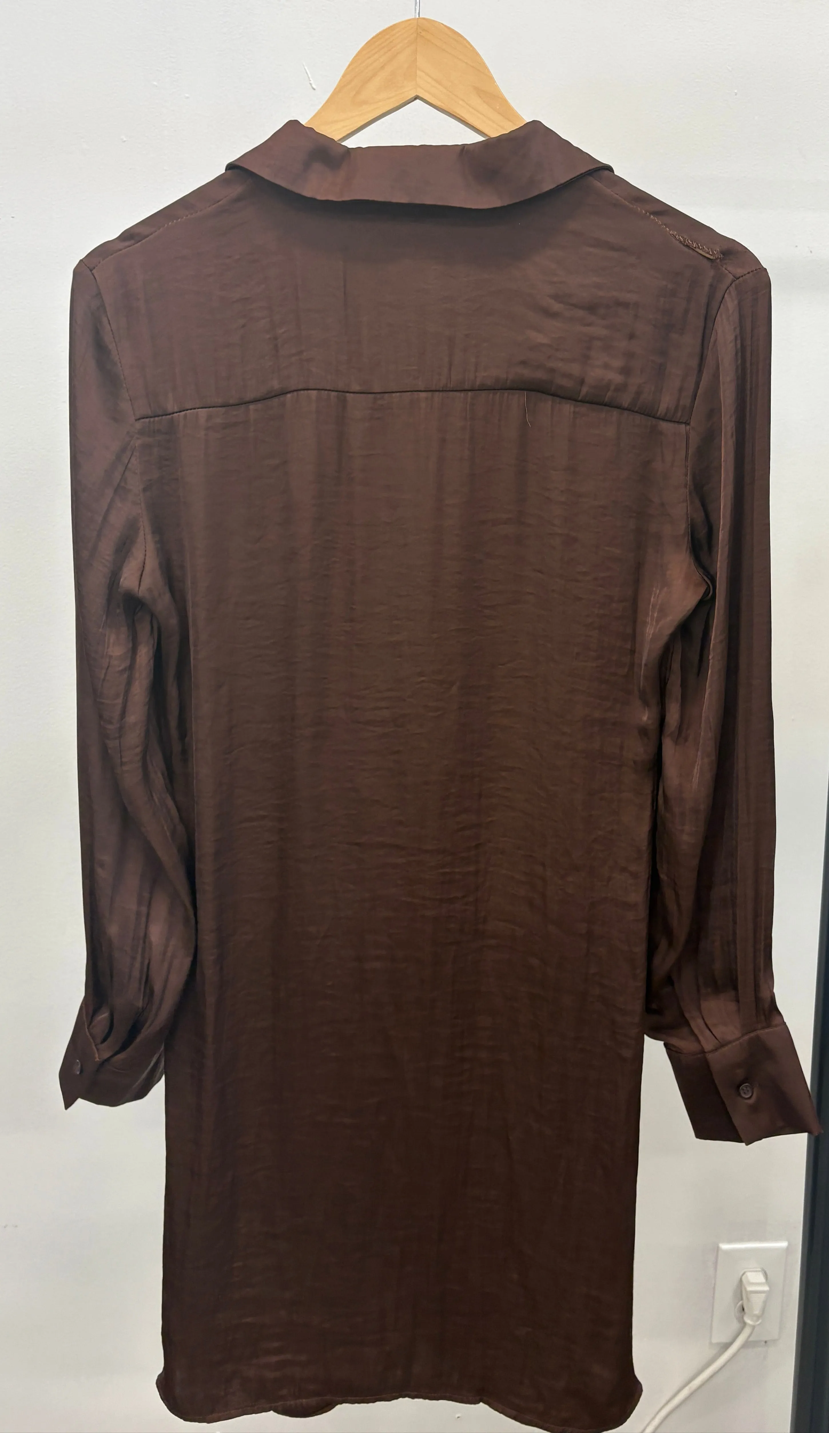 MISFIT ITEM - The Tie Curious Satin Dress - Coffee // Size S