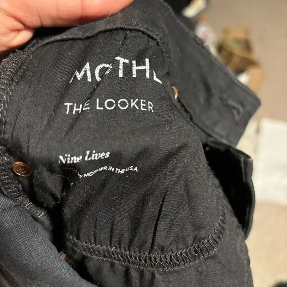 Mother The Looker Jeans In 9 Lives Black- Size 27