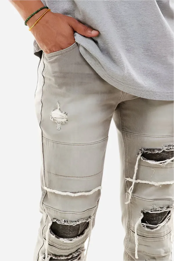 Multipannelled Jeans - Ripped Skinny Fit