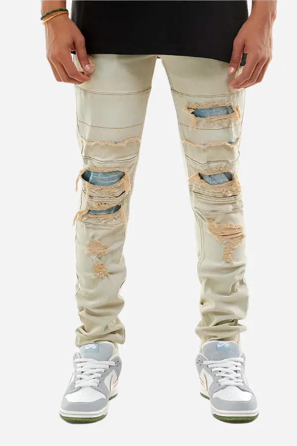 Multipannelled Jeans - Ripped Skinny Fit