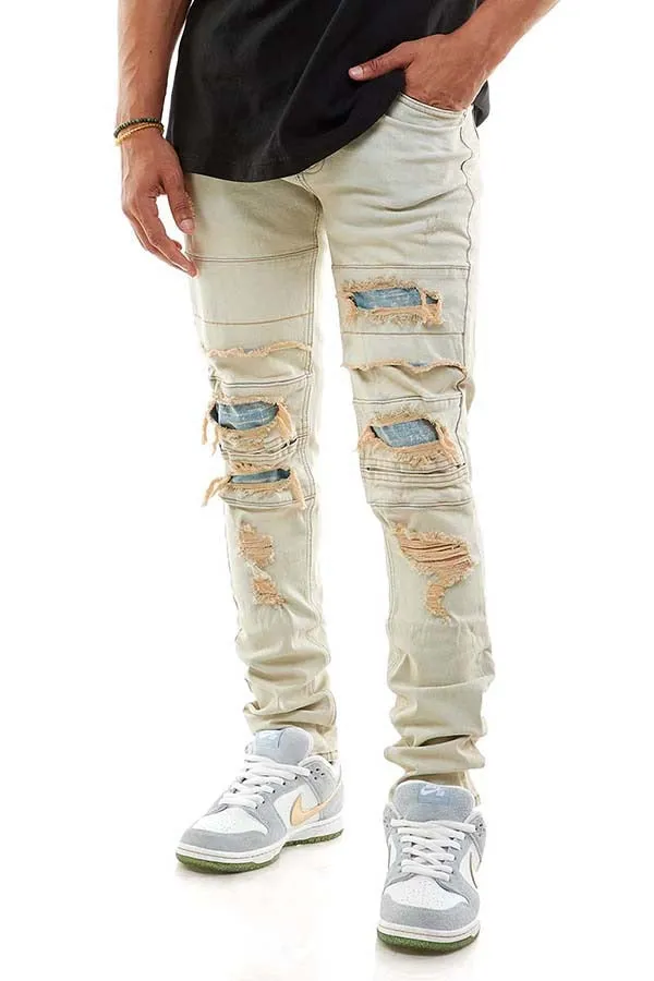 Multipannelled Jeans - Ripped Skinny Fit