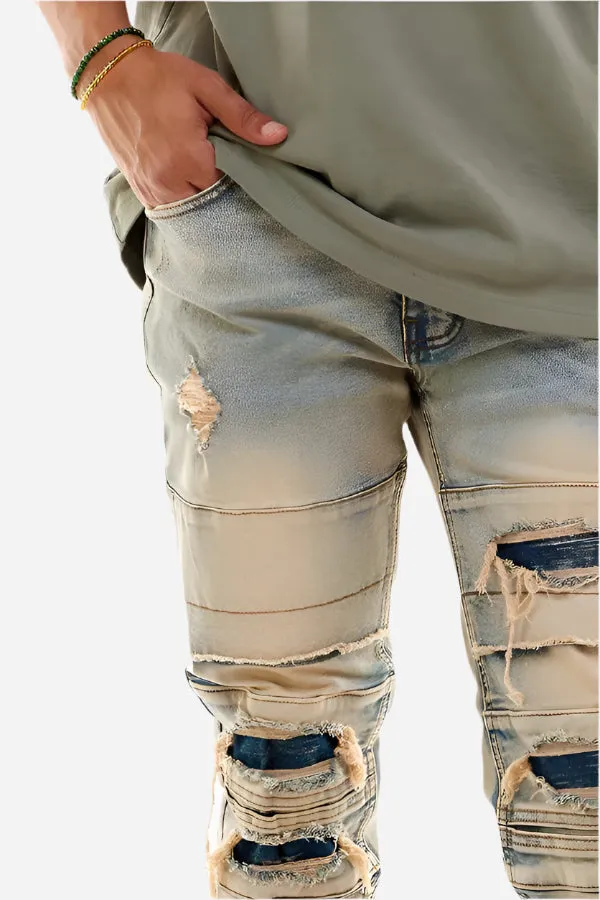 Multipannelled Jeans - Ripped Skinny Fit