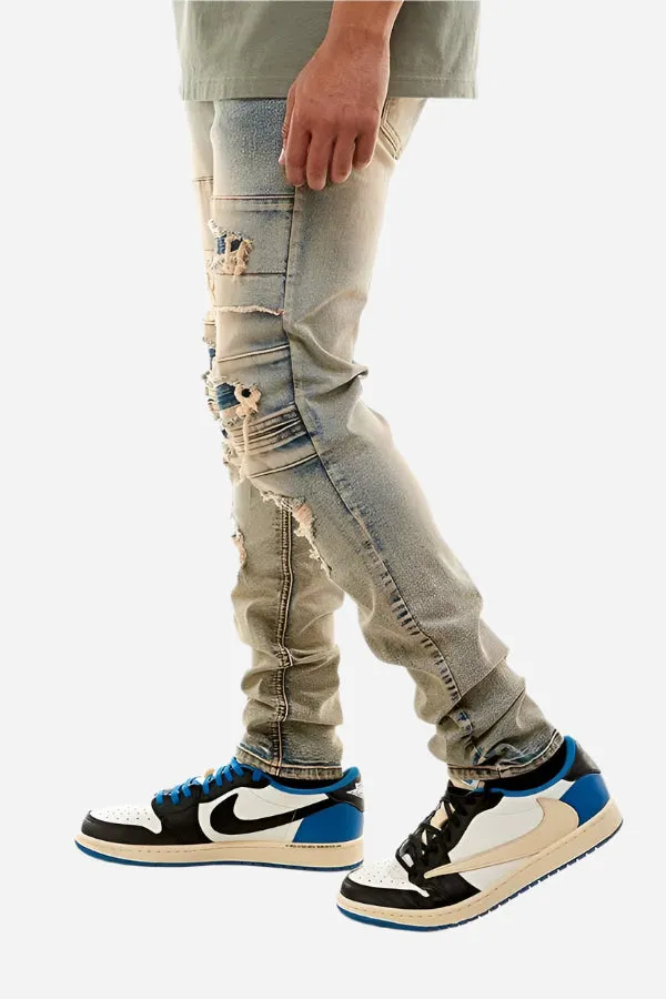 Multipannelled Jeans - Ripped Skinny Fit