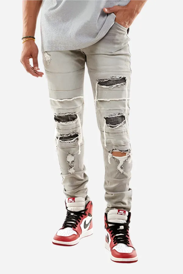 Multipannelled Jeans - Ripped Skinny Fit
