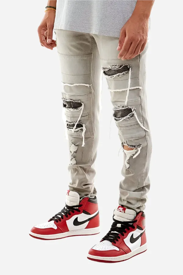 Multipannelled Jeans - Ripped Skinny Fit