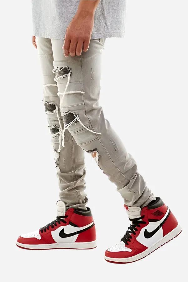 Multipannelled Jeans - Ripped Skinny Fit