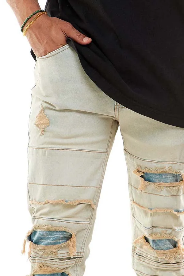 Multipannelled Jeans - Ripped Skinny Fit