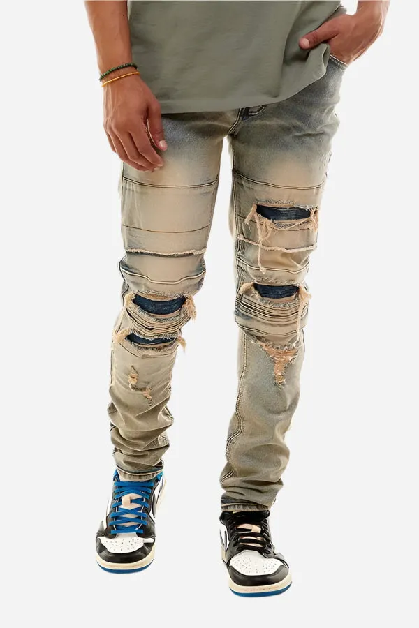 Multipannelled Jeans - Ripped Skinny Fit