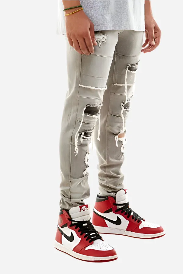Multipannelled Jeans - Ripped Skinny Fit