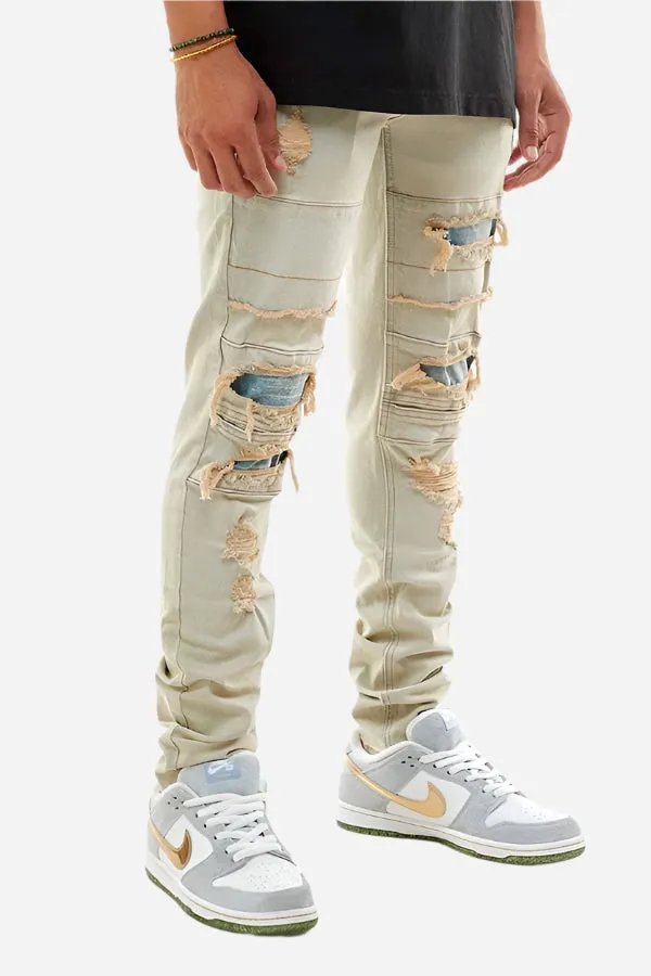 Multipannelled Jeans - Ripped Skinny Fit