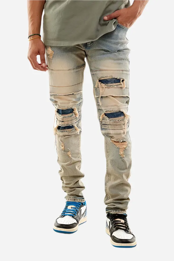 Multipannelled Jeans - Ripped Skinny Fit