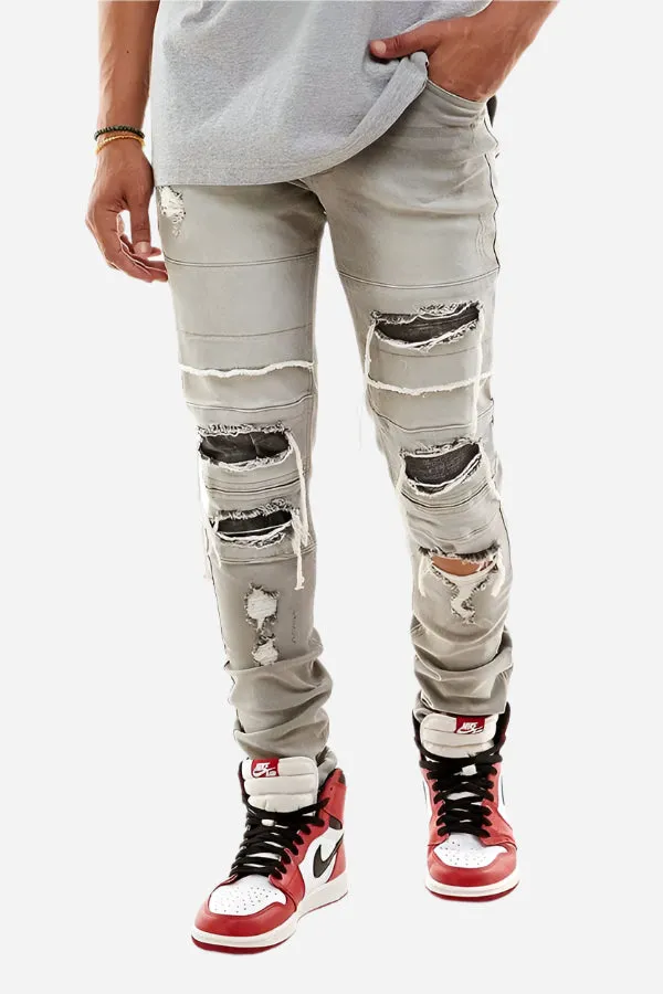 Multipannelled Jeans - Ripped Skinny Fit