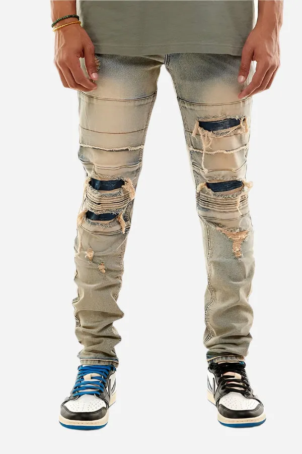 Multipannelled Jeans - Ripped Skinny Fit
