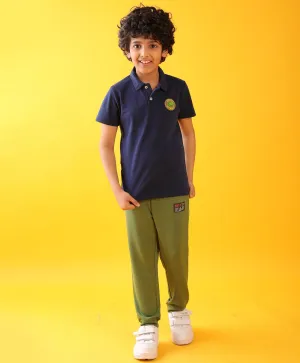 NAVY POLO OLIVE SUMMER BOYS JOGGER SET - NAVY/OLIVE