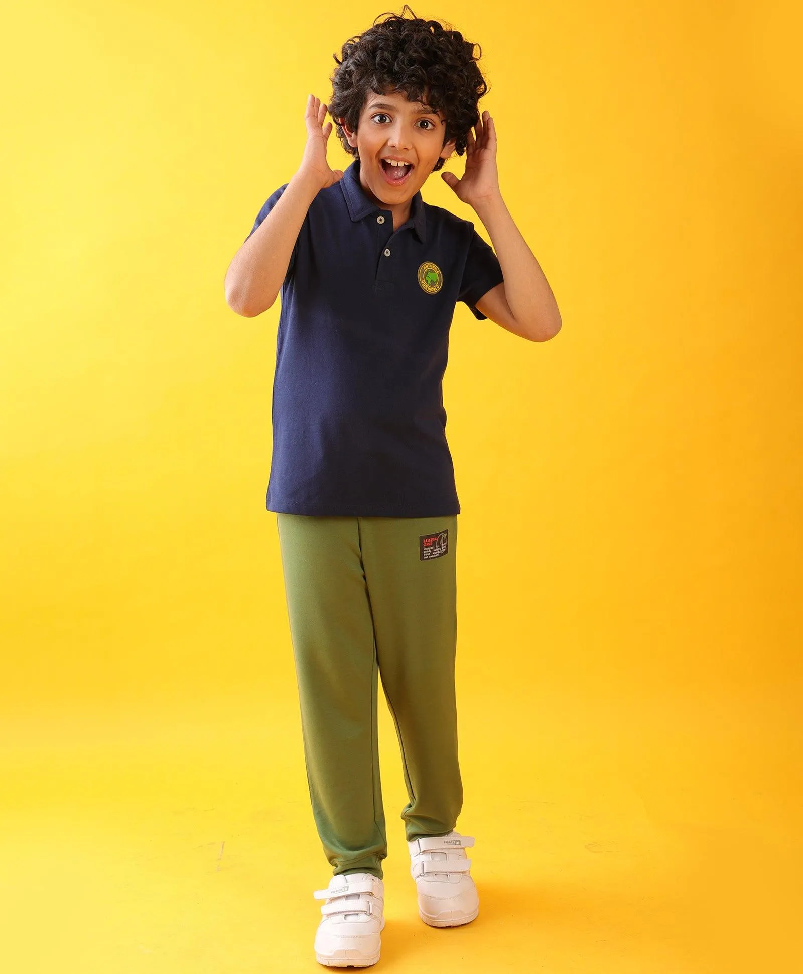 NAVY POLO OLIVE SUMMER BOYS JOGGER SET - NAVY/OLIVE