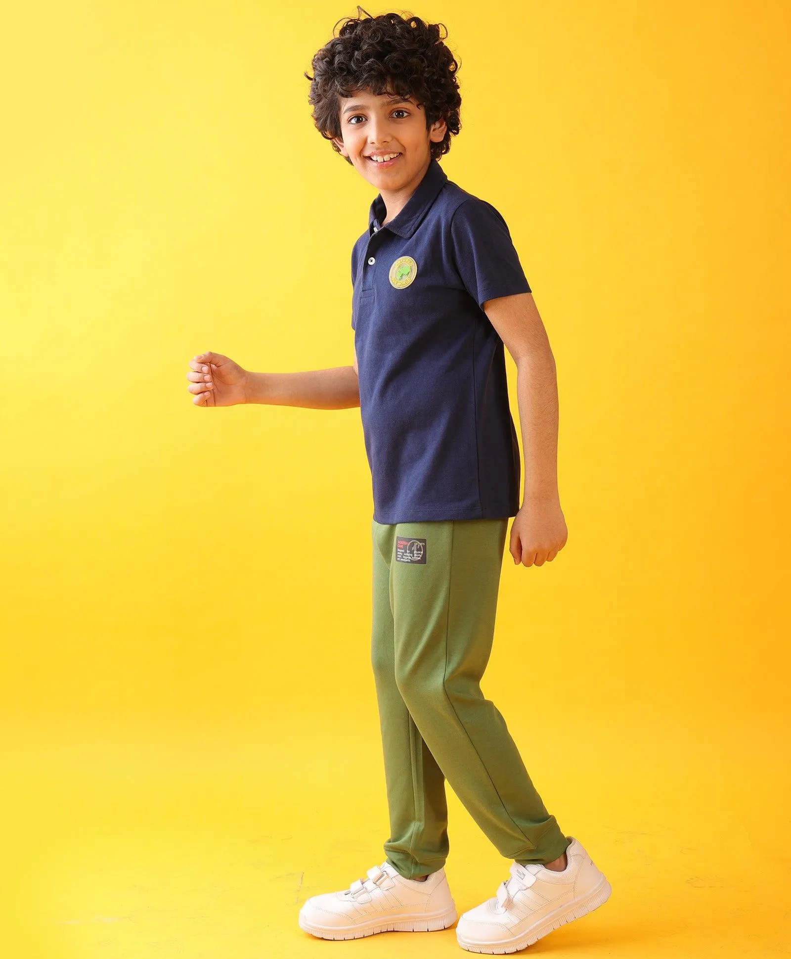 NAVY POLO OLIVE SUMMER BOYS JOGGER SET - NAVY/OLIVE
