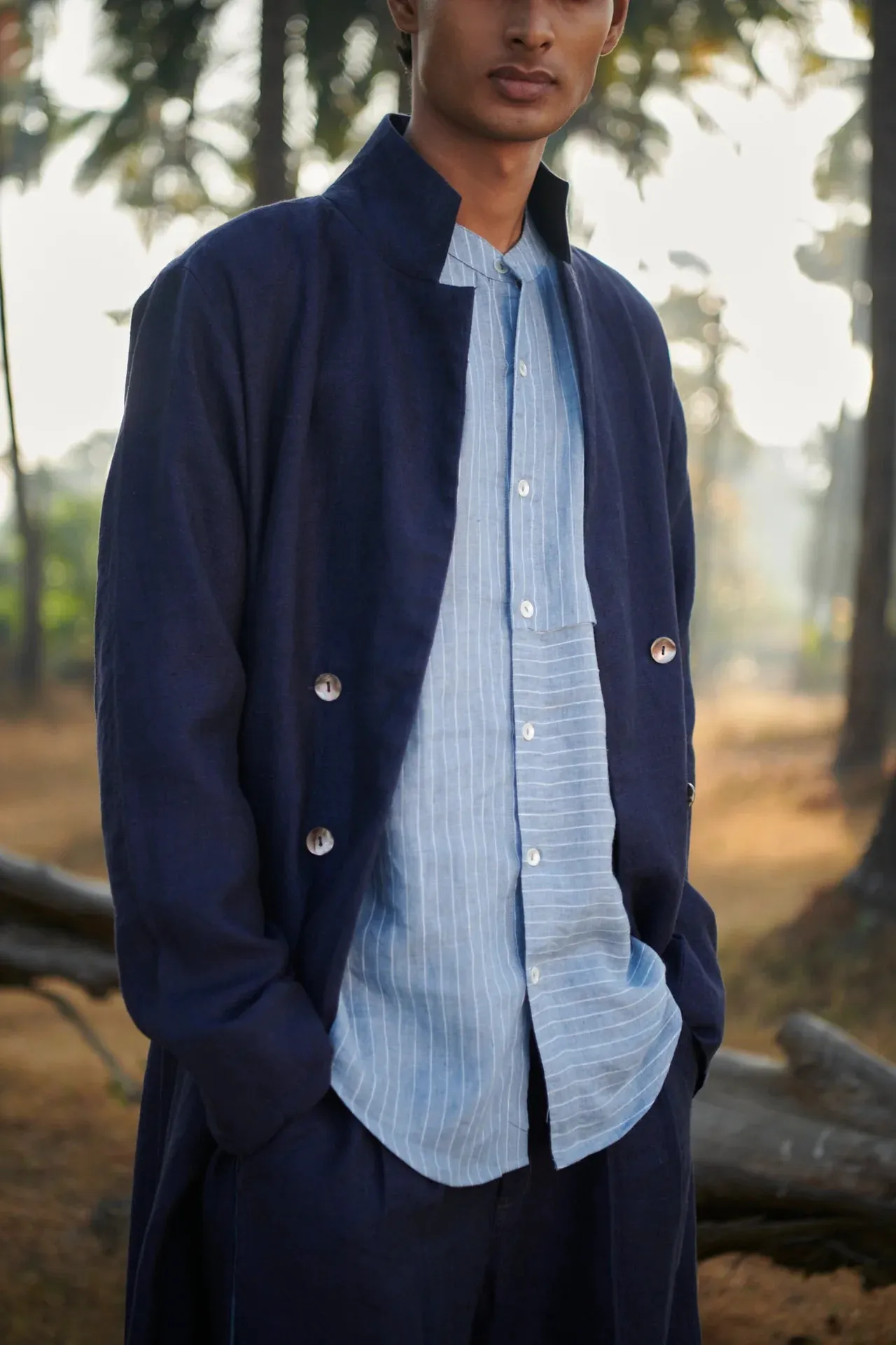 Neel Linen Men's Summer Trench