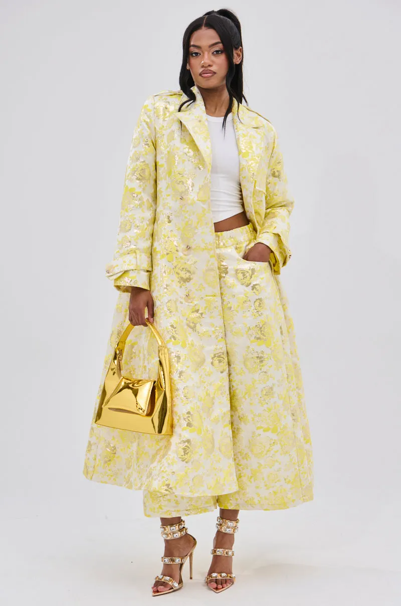 NO EXPECTATIONS BROCADE TRENCH