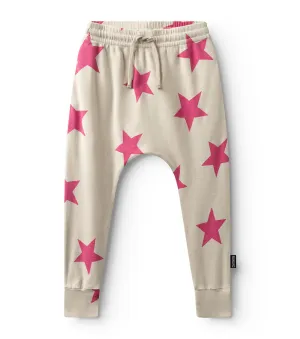 nununu- Light Star Baggy Pants (smokey natural/hot pink)