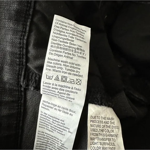 NWOT Madewell Black Skinny High-Rise Distressed Raw Hem Button Fly Jeans 35P