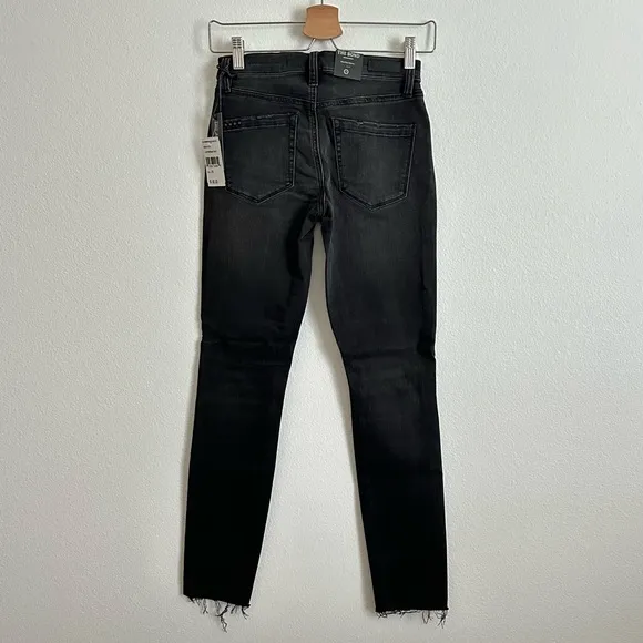 NWT Blank NYC Black Mid-Rise Skinny Cotton Blend Denim Jeans Size 25