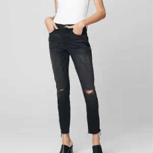 NWT Blank NYC Black Mid-Rise Skinny Cotton Blend Denim Jeans Size 25