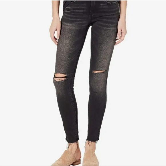 NWT Blank NYC Black Mid-Rise Skinny Cotton Blend Denim Jeans Size 25