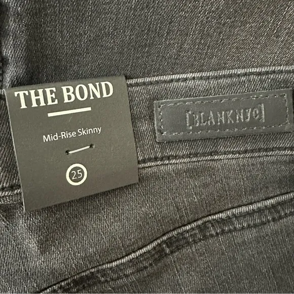 NWT Blank NYC Black Mid-Rise Skinny Cotton Blend Denim Jeans Size 25