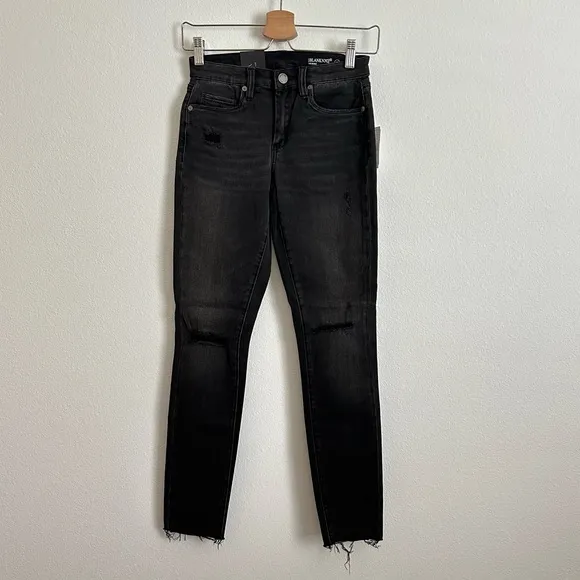 NWT Blank NYC Black Mid-Rise Skinny Cotton Blend Denim Jeans Size 25