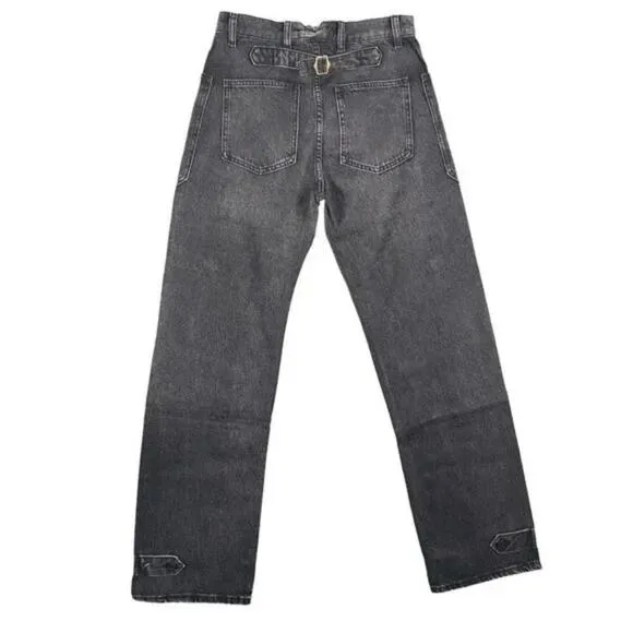 NWT Free People x Sandrine Rose Women's Wide Leg Distressed Cargo Pocket Jeans
