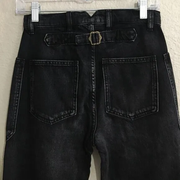 NWT Free People x Sandrine Rose Women's Wide Leg Distressed Cargo Pocket Jeans