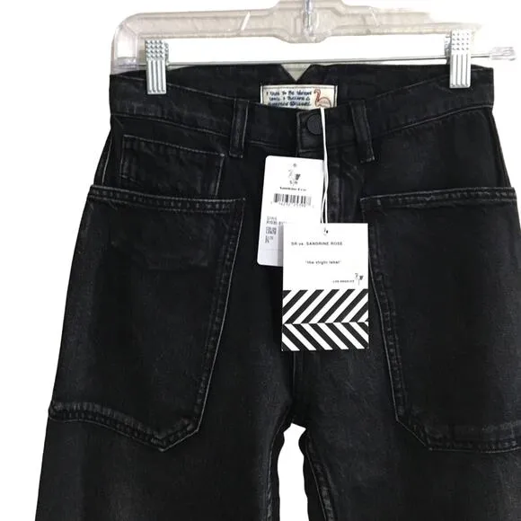 NWT Free People x Sandrine Rose Women's Wide Leg Distressed Cargo Pocket Jeans