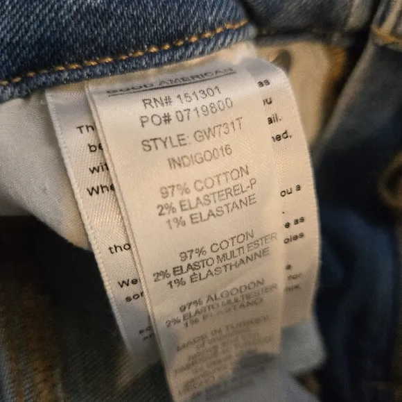 NWT Good American Good Waist Skinny High Rise Distressed Knee Raw Hew Jeans