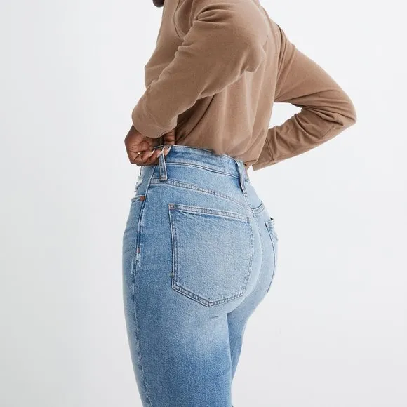 NWT Madewell Perfect Vintage Jean (Curvy) in Denman Wash: Ripped Edition 26P