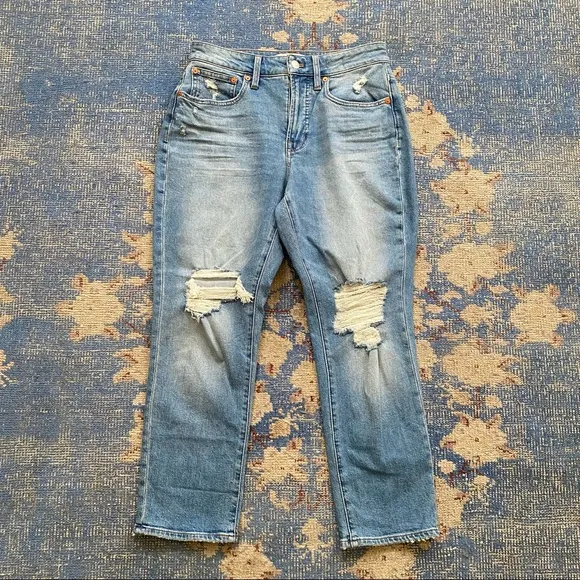 NWT Madewell Perfect Vintage Jean (Curvy) in Denman Wash: Ripped Edition 26P