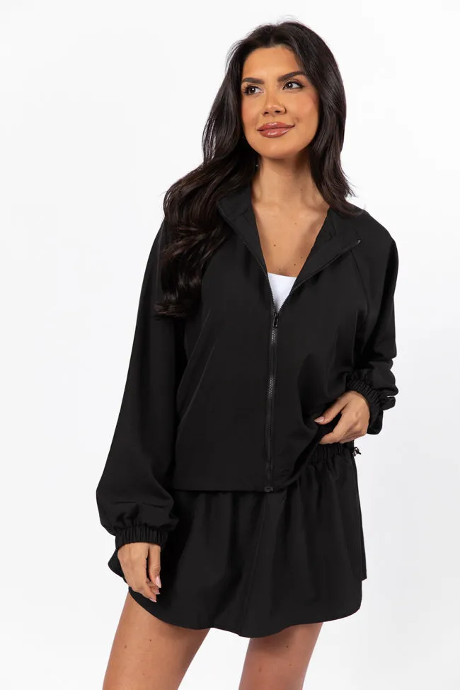 On The Daily Black Full-Zip Windbreaker FINAL SALE