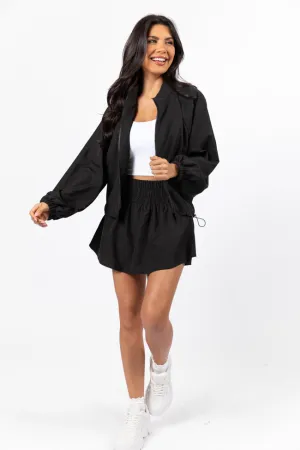 On The Daily Black Full-Zip Windbreaker FINAL SALE