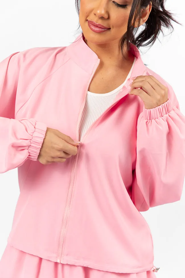 On The Daily Light Pink Full-Zip Windbreaker FINAL SALE