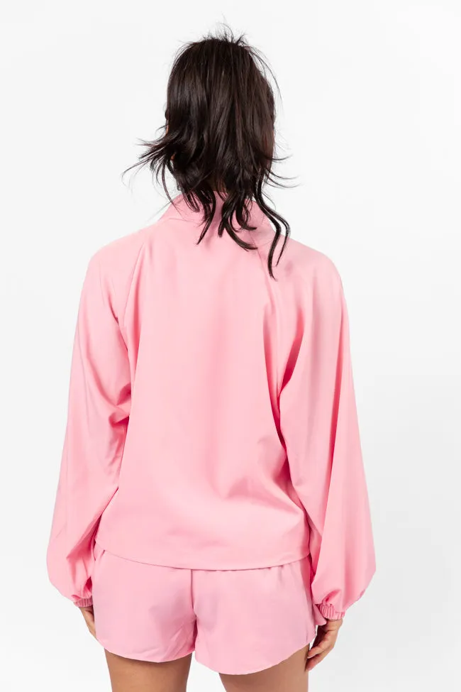 On The Daily Light Pink Full-Zip Windbreaker FINAL SALE