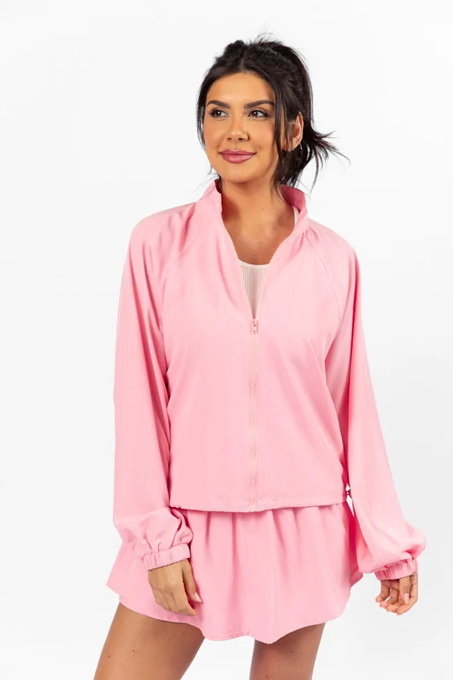 On The Daily Light Pink Full-Zip Windbreaker FINAL SALE