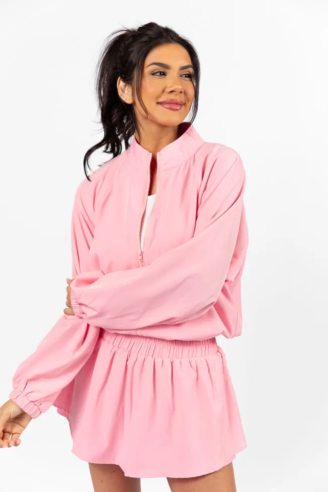 On The Daily Light Pink Full-Zip Windbreaker FINAL SALE